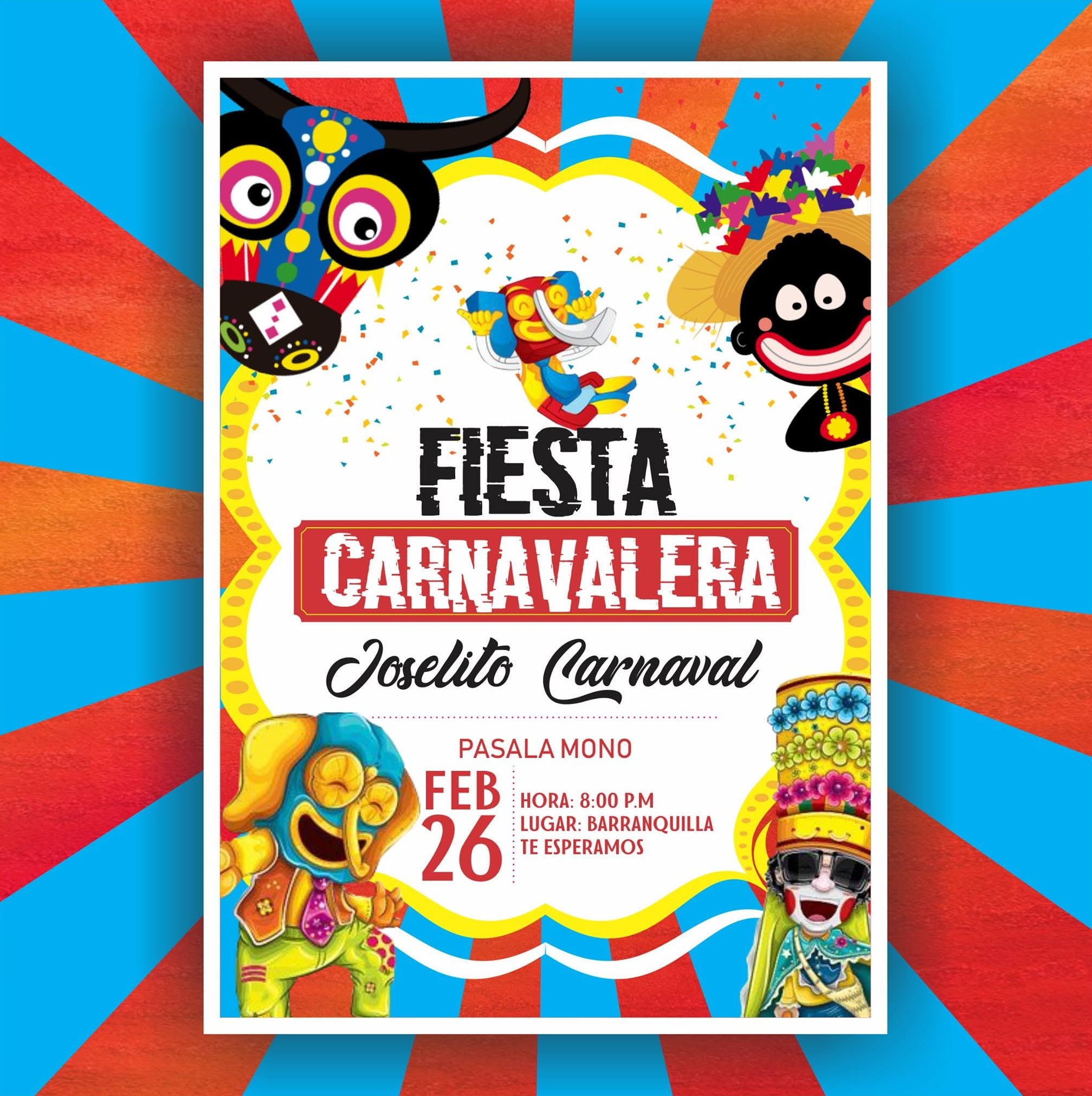 Volantes Promocionales para Fiestas, Eventos y Carnavales